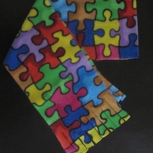 AUTISM Fleece Autism Multi Puzzle Scarf NEW!!!